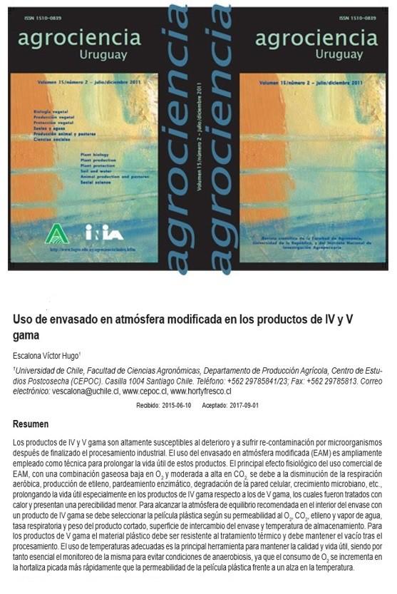 Uso de envasado en atmósfera modificada en los productos de IV y V gama